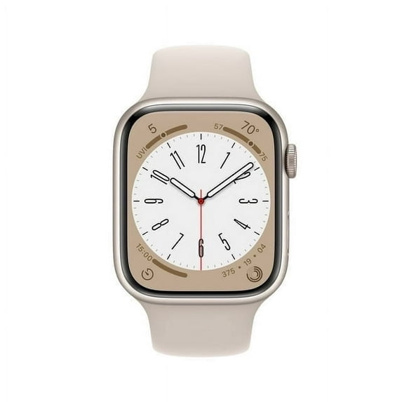 Pre-Owned Apple Watch Series 8 (GPS) 45mm Aluminum Case, Starlight (S/M) (Refurbished: Like New)