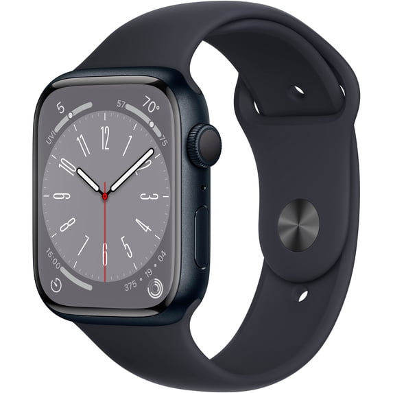 Pre-Owned Apple Watch Series 8 (GPS) 45mm Aluminum Case, (S/M) - Midnight (Like New)