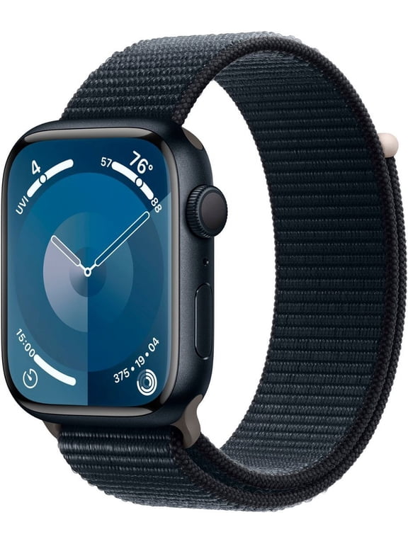 Restored Apple Watch Series 9 GPS Aluminum Case with Sport Loop, Midnight, Black/45mm,