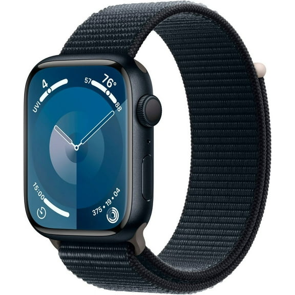 Restored Apple Watch Series 9 GPS 45mm Midnight Aluminum Case with Midnight Sport Loop (Refurbished)