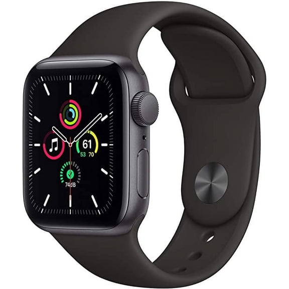 Pre-Owned Apple, Watch Series SE, Space Gray Aluminum Case GPS + Cellular, 10 Hours Battery Life, Black Sport Band/40MM, 1, 1, 1