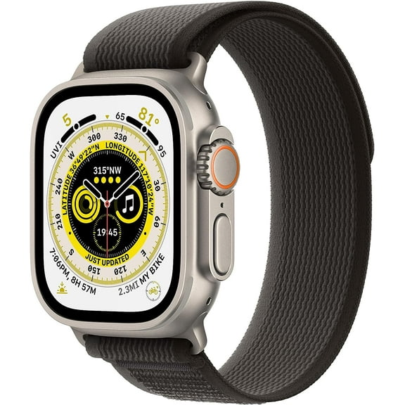 Restored Apple Watch Ultra (GPS   LTE) 49mm Silver Titanium Case & Black/Gray Trail Loop - M/L (Refurbished)