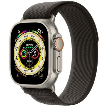 Restored Apple Watch Ultra (GPS + LTE) 49mm Silver Titanium Case & Black/Gray Trail Loop - M/L (Refurbished)