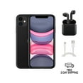 thumbnail image 1 of Pre-Owned Unlocked, Apple, iPhone 11, Cell Phone, Wireless Charging, Water-Resistant, Voice-Activated, 64GB, 4GB RAM, 3110 mAh, Black, 1 of 6