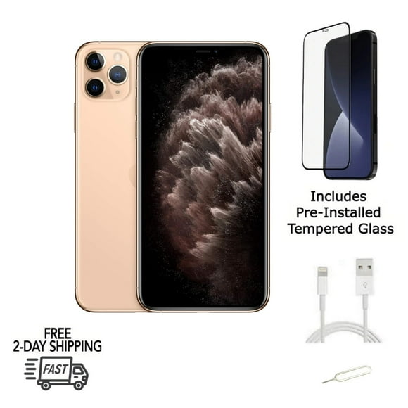 Pre-Owned Apple iPhone 11 Pro (Unlocked) 64GB Gold (A2160) & Pre-Installed Tempered Glass