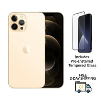 Pre-Owned Apple iPhone 12 Pro (Unlocked) 128GB Gold (A2341) Bundle with Pre-Installed Tempered Glass