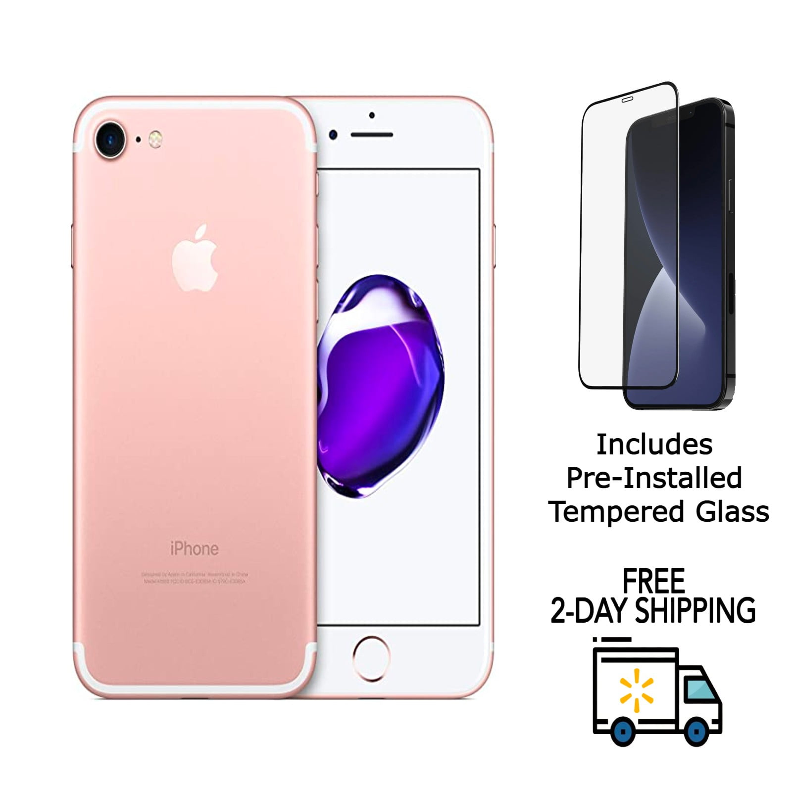 Pre-Owned Apple iPhone 7 A1778 (GSM Unlocked) 128GB Rose Gold (Grade C) w/ Pre-Installed Tempered Glass