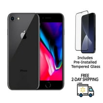 Pre-Owned Apple iPhone 8 A1863 (Fully Unlocked) 64GB Space Gray (Grade C) w/ Pre-Installed Tempered Glass