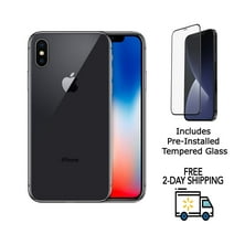 Pre-Owned Apple iPhone X A1901 (GSM Unlocked) 64GB Space Gray (Grade C) w/ Pre-Installed Tempered Glass