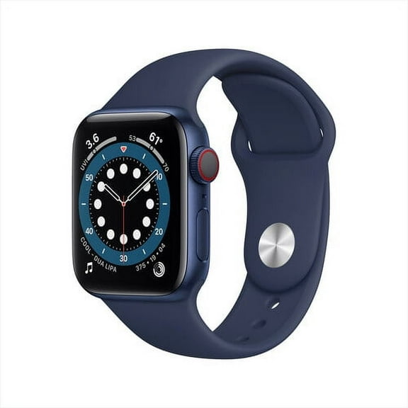 Restored AppleWatch Series 6 (GPS   Cellular, 40mm) - Blue Aluminum Case with Deep Navy Sport Band (Refurbished)