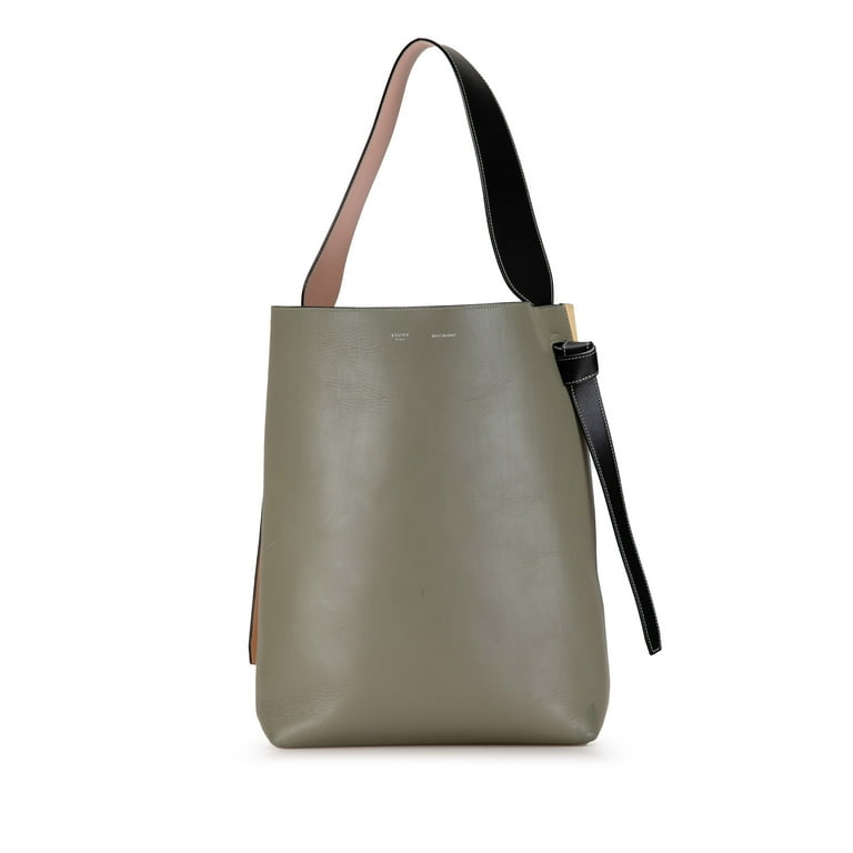 Pre Owned Authenticated Celine Small Twisted Cabas Tote Calf Leather Brown Tote Bag Unisex Good Walmart