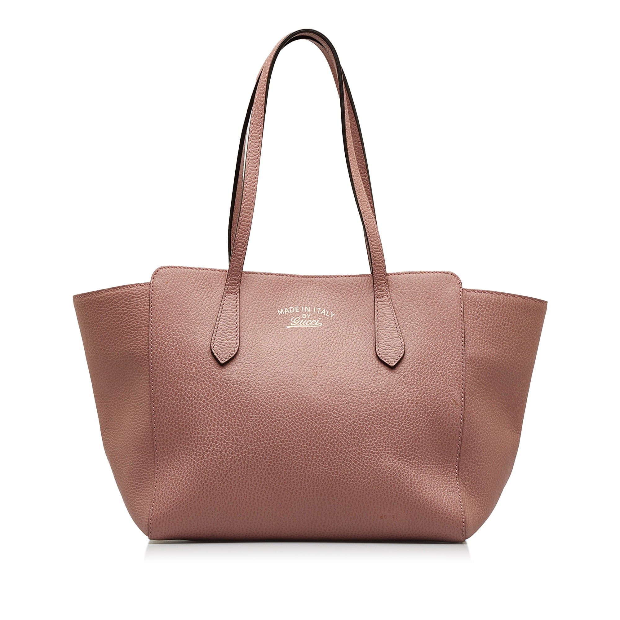 Pre Owned Authenticated Gucci Medium Swing Tote Calf Leather Pink Tote Bag Unisex Walmart
