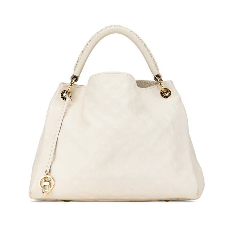 Pre Owned Authenticated Louis Vuitton Artsy MM Monogram Empreinte Leather White Hobo Bag Unisex Good
