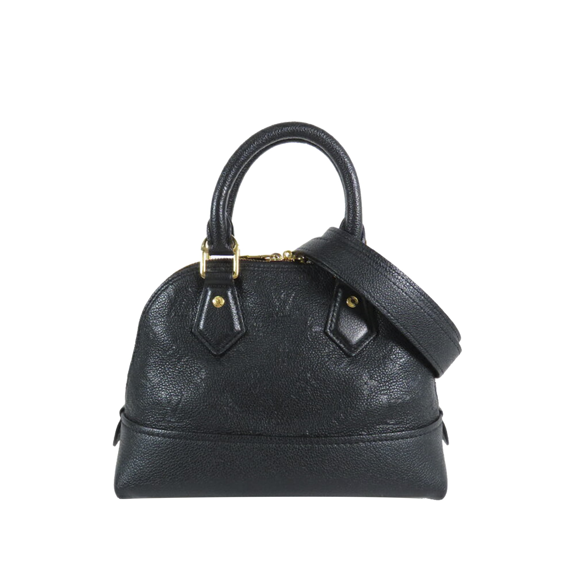 Pre Owned Authenticated Louis Vuitton Neo Alma BB Monogram Empreinte Leather Black Satchel Women Good Walmart