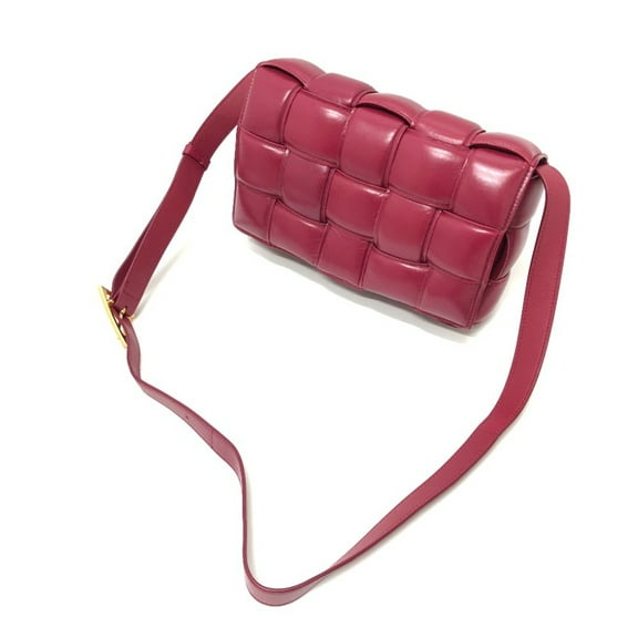 Pre-Owned BOTTEGA VENETA Padded cassette Intrecciato Shoulder Bag wine-red... (Good)