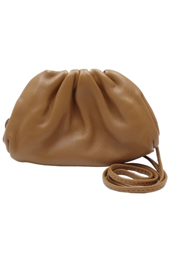 Pre-Owned BOTTEGA VENETA The Pouch Multi 577816 Coin Case Pochette Shoulder Leather Brown 083460 (Good)