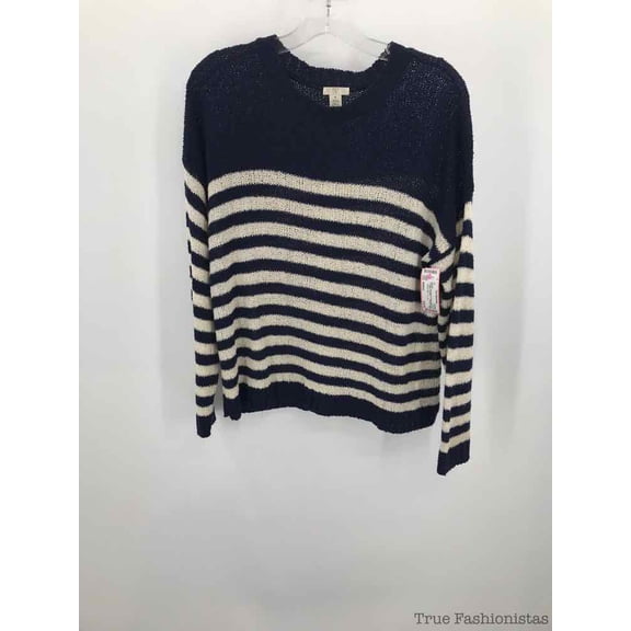 Pre-Owned BP Navy Size Medium Stripe Open Knit Sweater