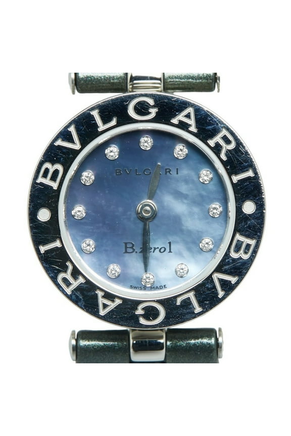 Pre-Owned BVLGARI B.Zero1 Watch BZ22S Quartz Blue Shell Dial Stainless Steel Enamel Women's (Fair)