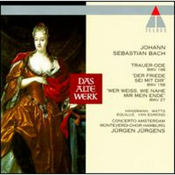 Pre-Owned Bach: Cantatas BWV 27, 158 & 198 "Trauer-Ode" (CD 0745099368722) by Helen Watts (alto), Kurt Equiluz (tenor), Max van Egmond (bass), Rotraud Hansmann (soprano), Jürgen Jürgens (conductor)