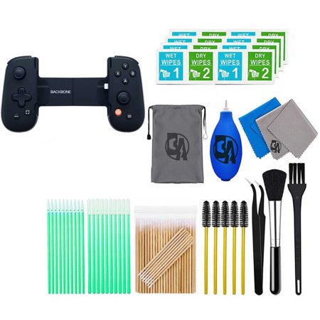 Pre-Owned Backbone - One Mobile Gaming Controller for iPhone - Black With Cleaning Manual Kit Bolt Axtion Bundle