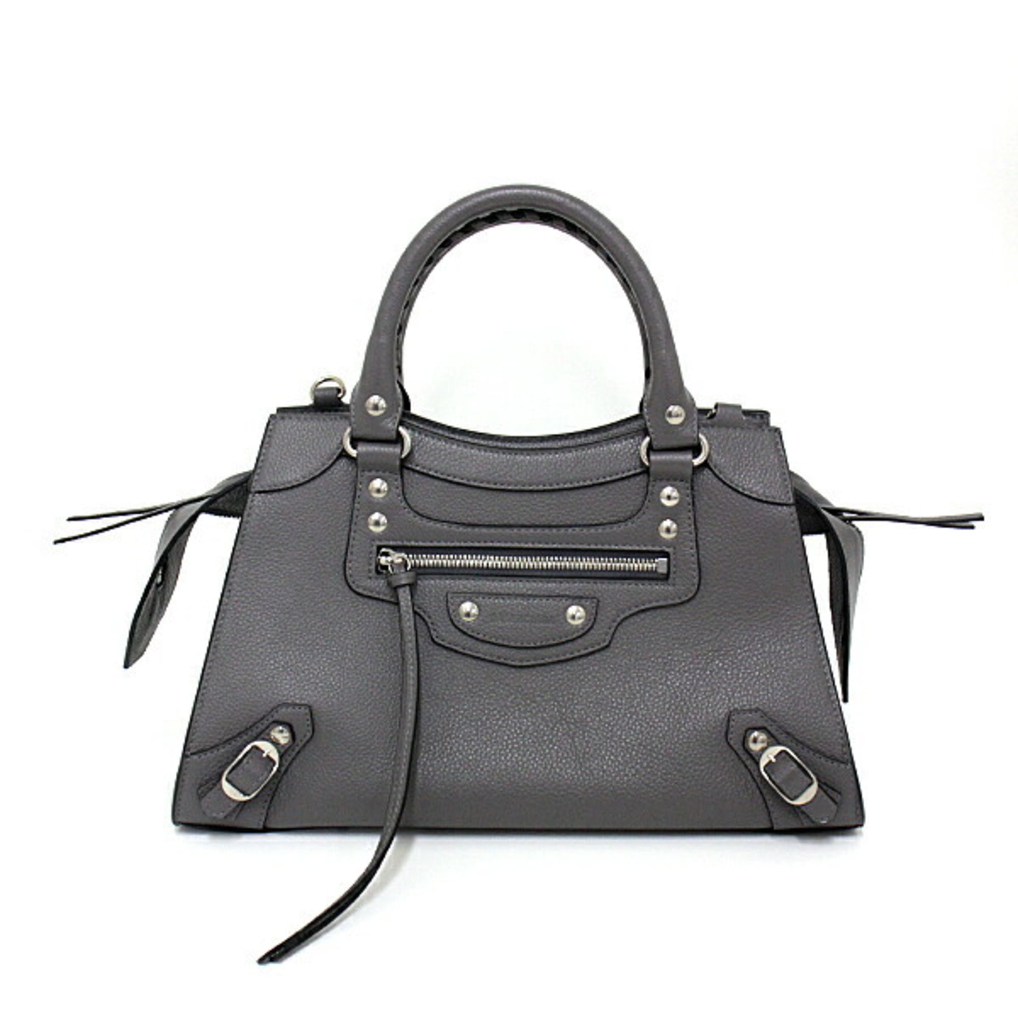 Pre-Owned Balenciaga BALENCIAGA Neo Classic Small Top Handle Bag 638521  Gray / Silver Handbag (Good)