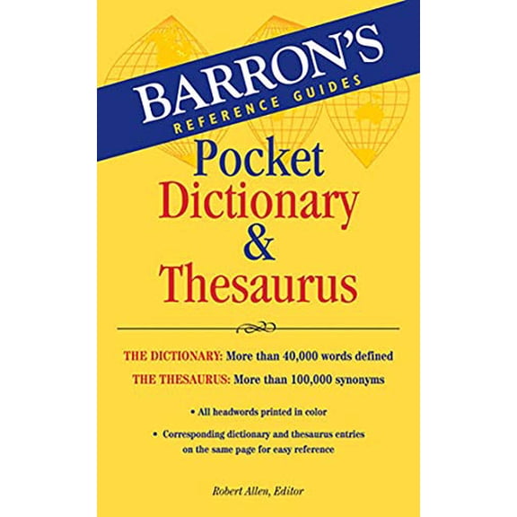 Pre-Owned Barron's Pocket Dictionary and Thesaurus by Robert Allen (Paperback), General Interest, English