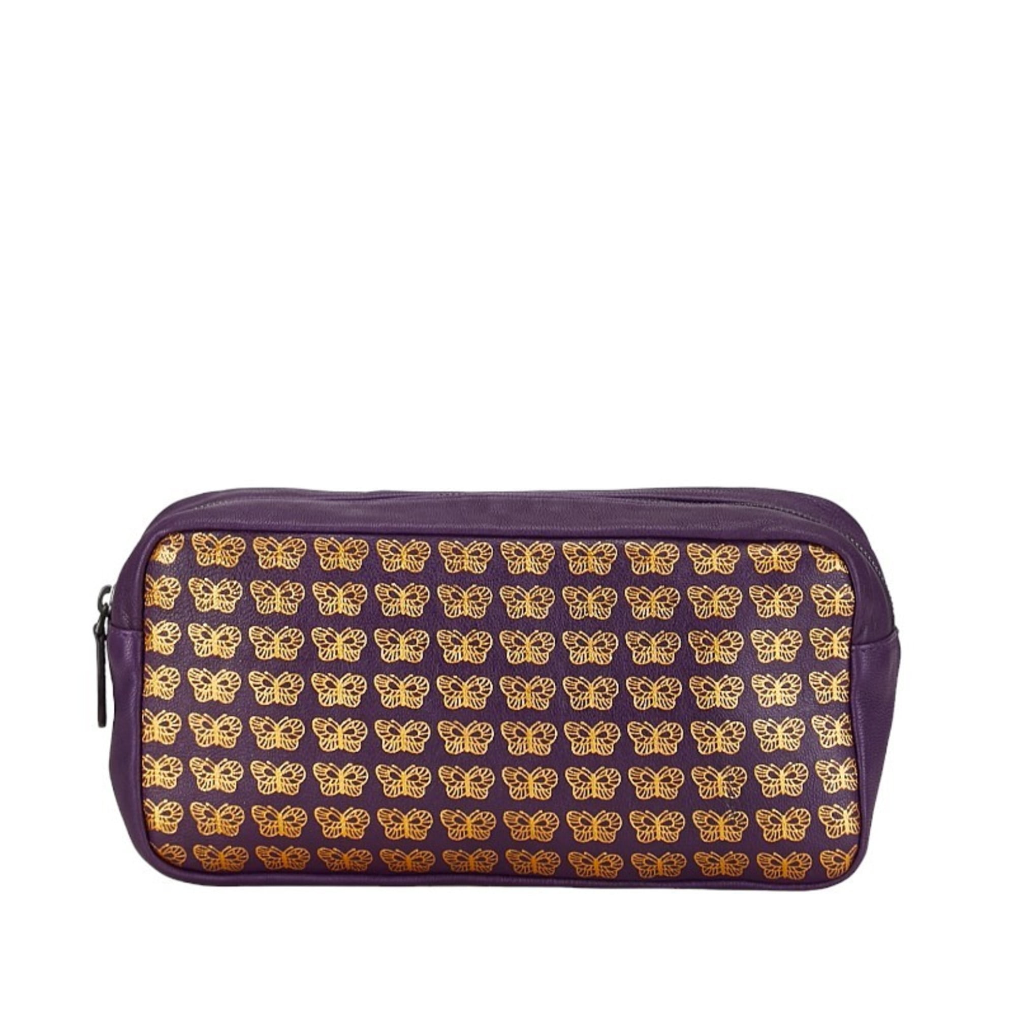 Pre Owned Bottega Veneta Butterfly Pouch Purple Leather Women s BOTTEGAVENETA Good Walmart