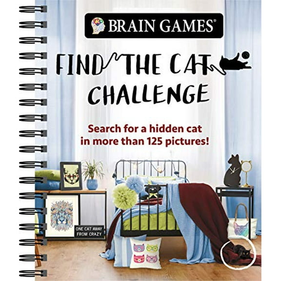 Pre-Owned Brain Games - Find the Cat Challenge: Search for a Hidden Cat in More Than 125 Pictures! Volume 2 (Spiral-bound) 1645581543 9781645581543