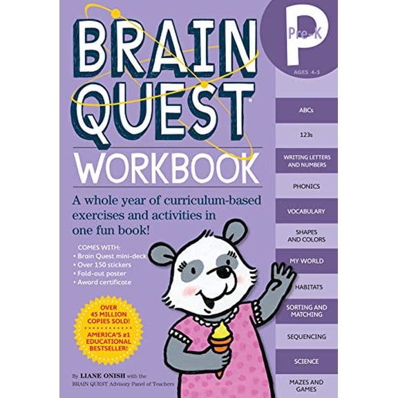 Brainquest Pre K Workbook: A Whole Year of Curriculum Based Exercises And Activities In One Fun Book, ( Paperback)