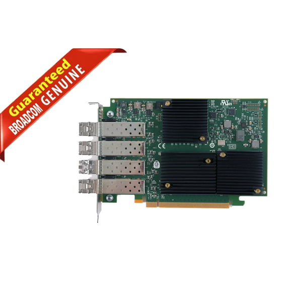 Pre-Owned Broadcom 4-Port 16GFC Short Wave Optical Host Bus Adapter HBA LPE31004-M6-SIO