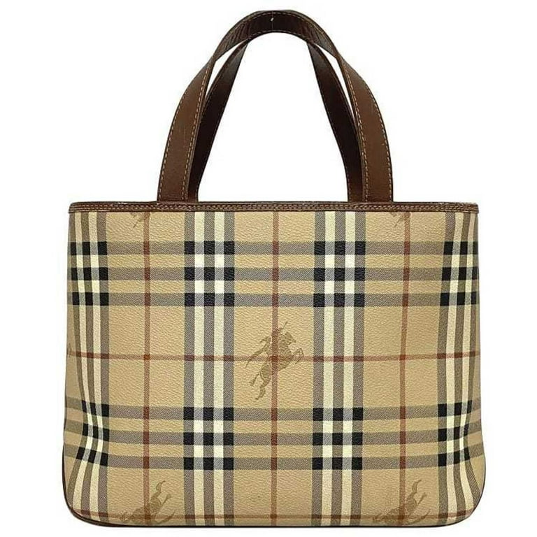 Pre Owned Burberry tote bag beige brown handbag PVC leather BURBERRY check nova compartment pattern ladies men s Good Walmart