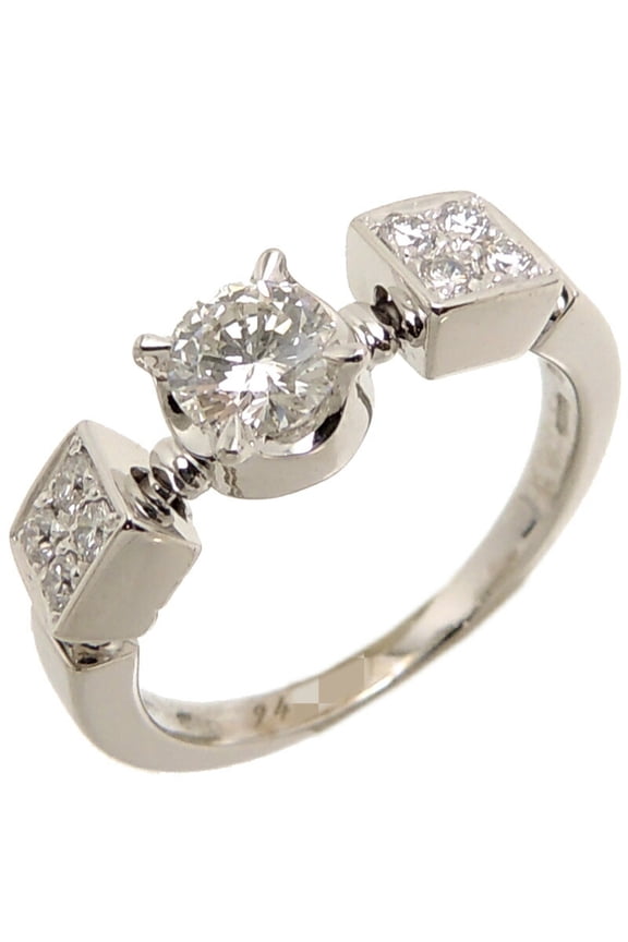 Pre-Owned Bvlgari Lucia Diamond Women's Ring 750 White Gold No. 8 (Good)