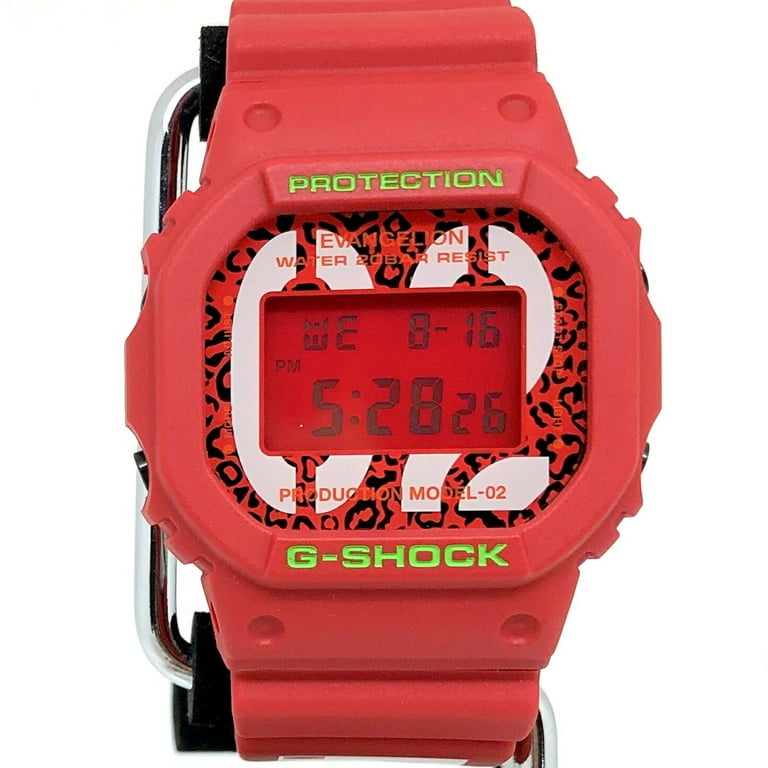 Pre-Owned CASIO Casio G-SHOCK G-Shock Watch DW-5600VT RADIO EVA-02 Radio  Eva Evangelion Beast Model Square Face Digital Quartz Red (Like New)