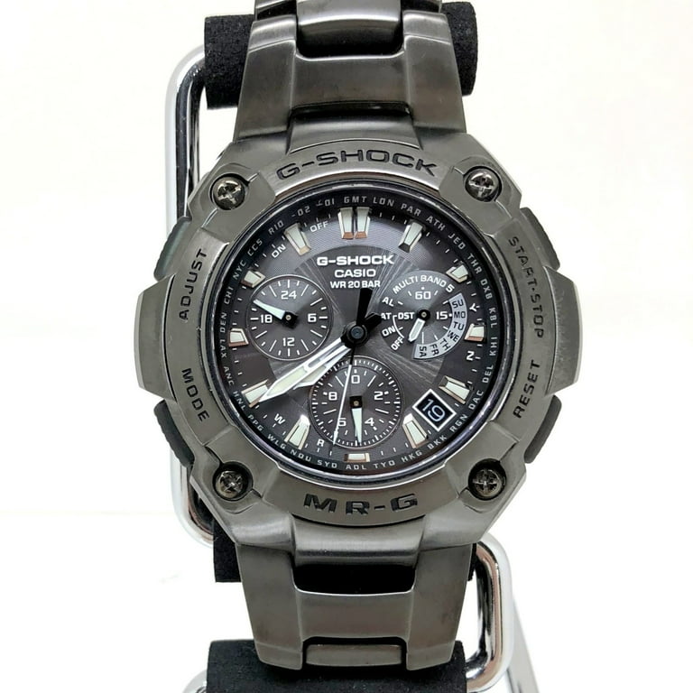 Pre-Owned CASIO Casio G-SHOCK Watch MRG-7500BJ-1A MR-G Top Grade Radio  Solar Tough Black Metal Band Titanium Men's World Time Analog Date  IT98JIZ44G17