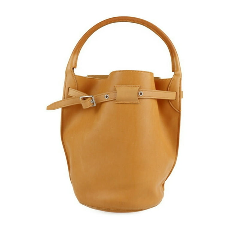 Pre Owned CELINE Celine Big Bag Bucket Handbag Leather Orange