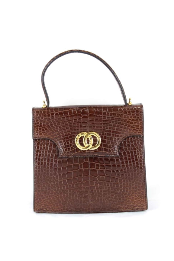Pre-Owned CELINE Celine Square Handbag Leather Brown Women's (Fair)