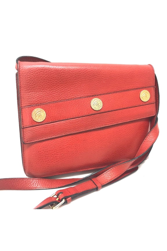 Pre-Owned CELINE Crossbody bag bag flap Shoulder Bag Red Red (Good)