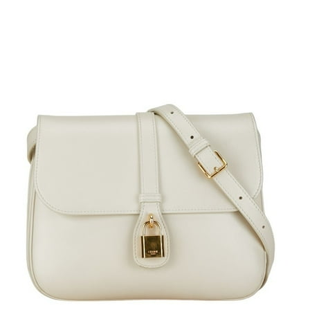 Pre-Owned CELINE Medium Taboo Shoulder Bag White Leather Women's (Good)