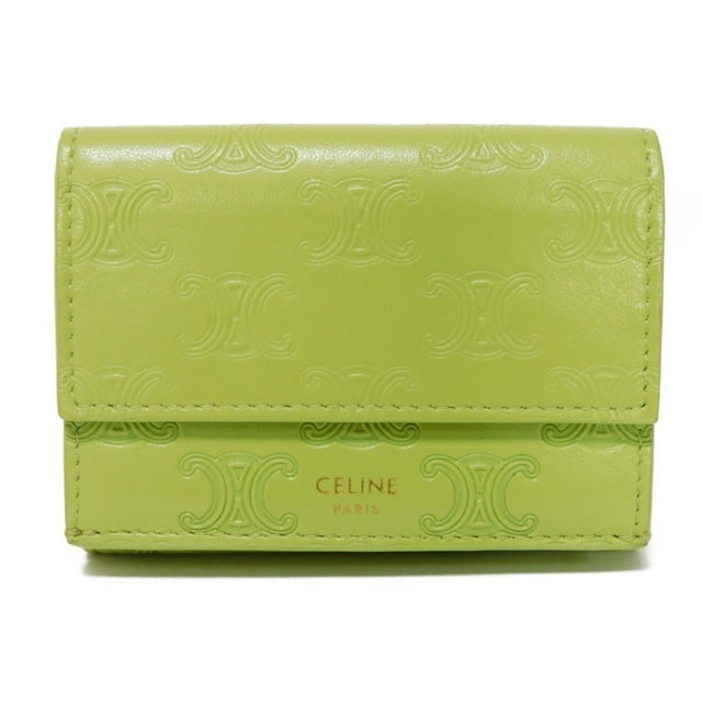 Pre-Owned CELINE Tri-fold Wallet Folded Compact Macadam Triomphe ...