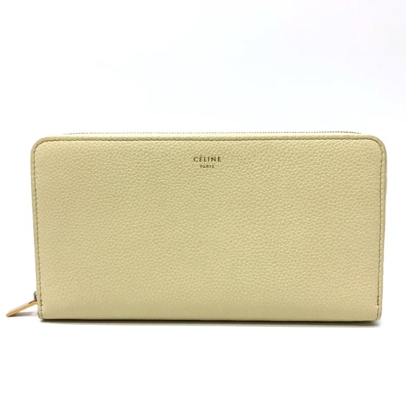 Pre-Owned CELINE Zip Around Long Wallet BeigeBased GoldHardware (Good)