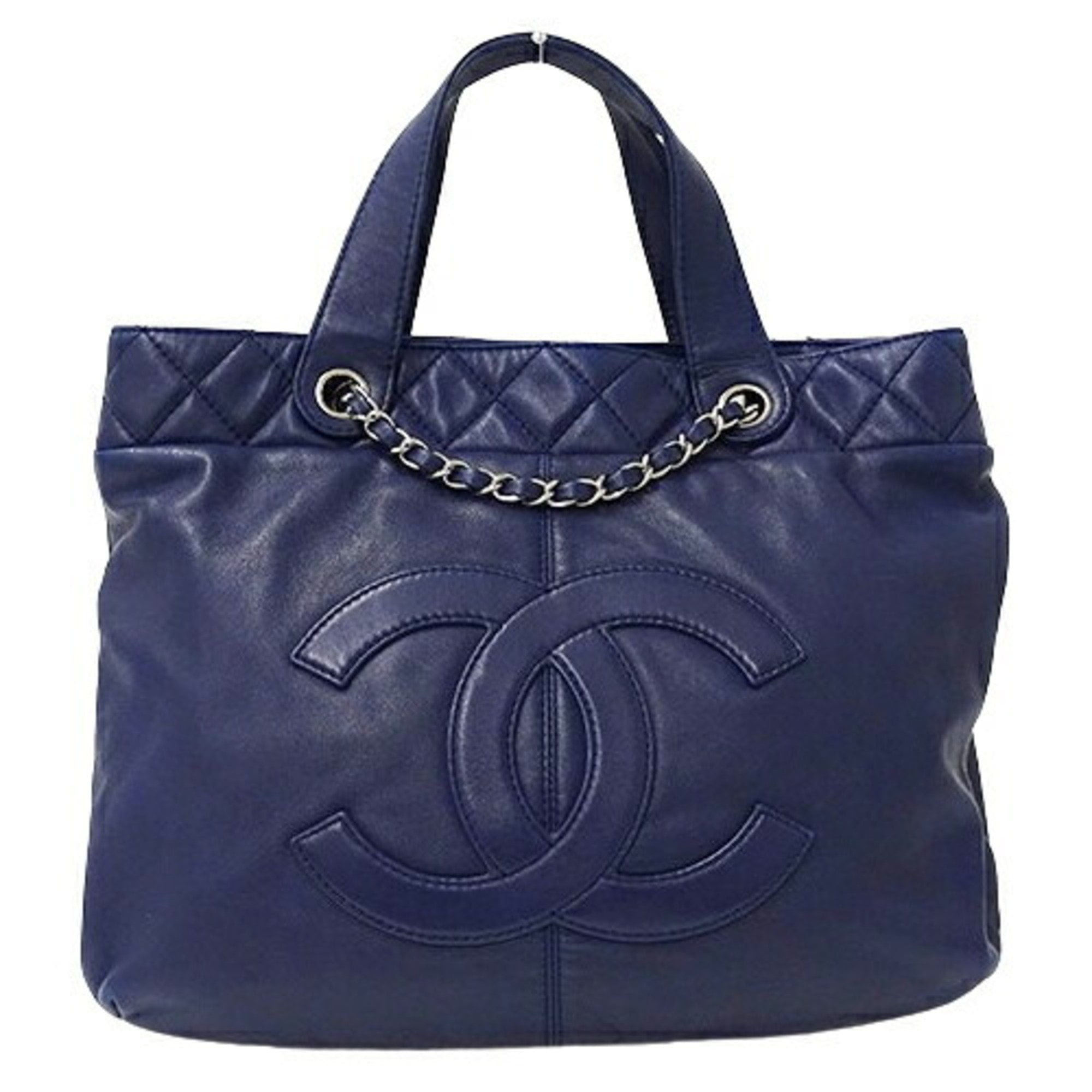 【ヴィンテージ】Rank:S☆Chanel Dark Blue Series26 Medium Bag Pre-Owned CHANEL Bag Matelasse Women's Handbag Tote Shoulder