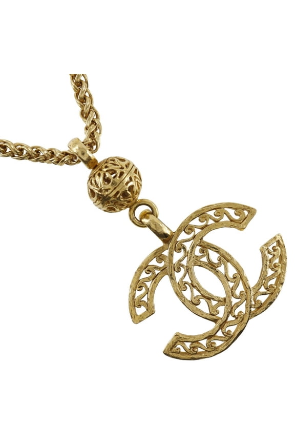 Pre-Owned CHANEL COCO Mark Necklace Vintage Pendant Gold Plated Made in France 1996 96A Approx. 83.4g Women's (Good)