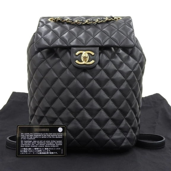 Pre-Owned CHANEL Matelasse Coco Mark Backpack Rucksack Leather No. 26 A91121 (Good)