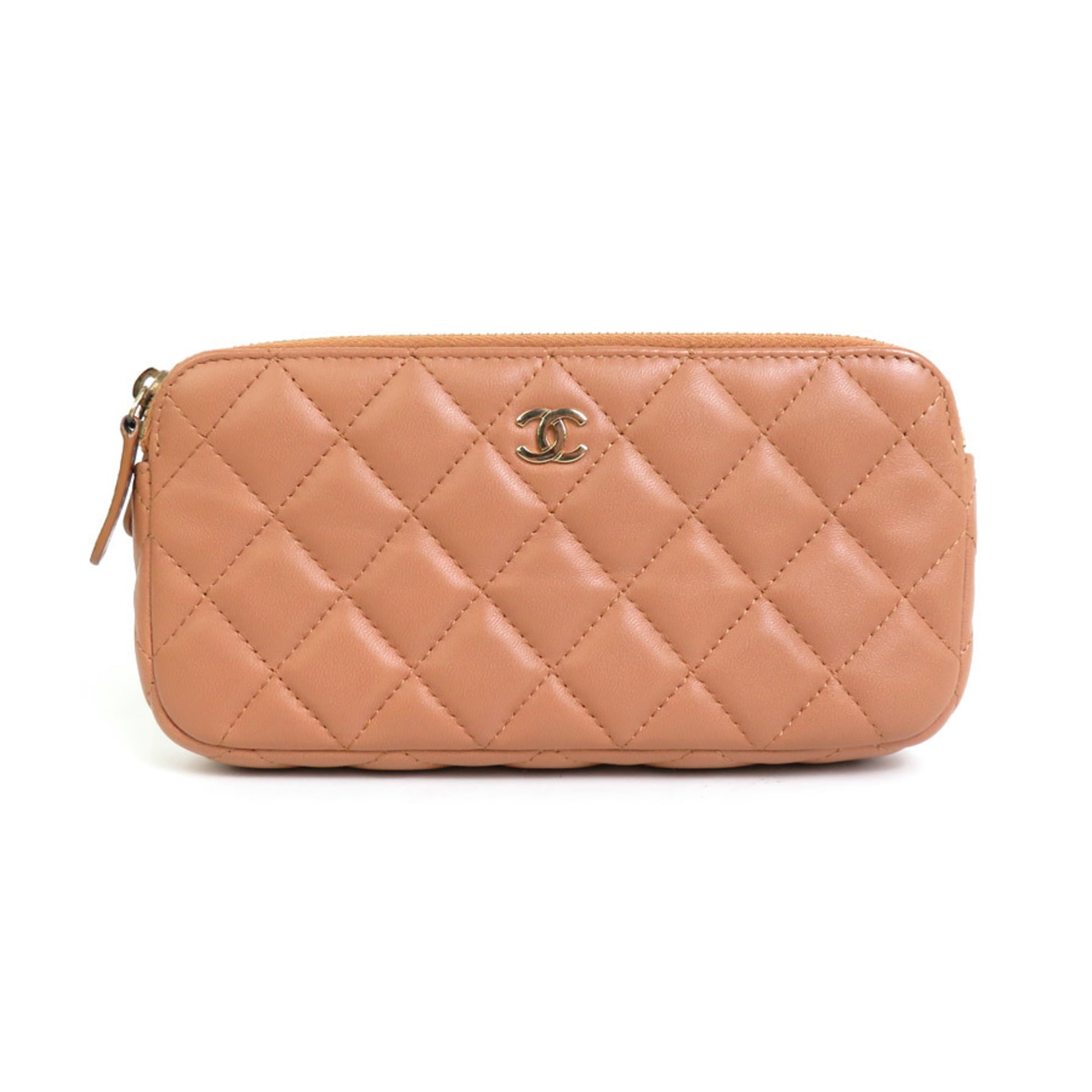 Pre Owned CHANEL Wallet Chain Matelasse Leather Metal Pink Brown Gold Ladies Good Walmart