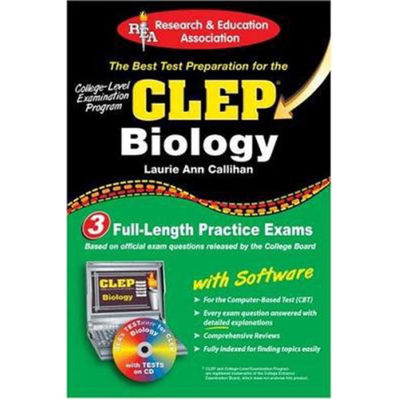 Pre-Owned CLEP Biology (REA) with CD-ROM - The Best Test Prep for the CLEP Exam: with REA's TESTware (Test Preps) (Paperback) 0738600490 9780738600499