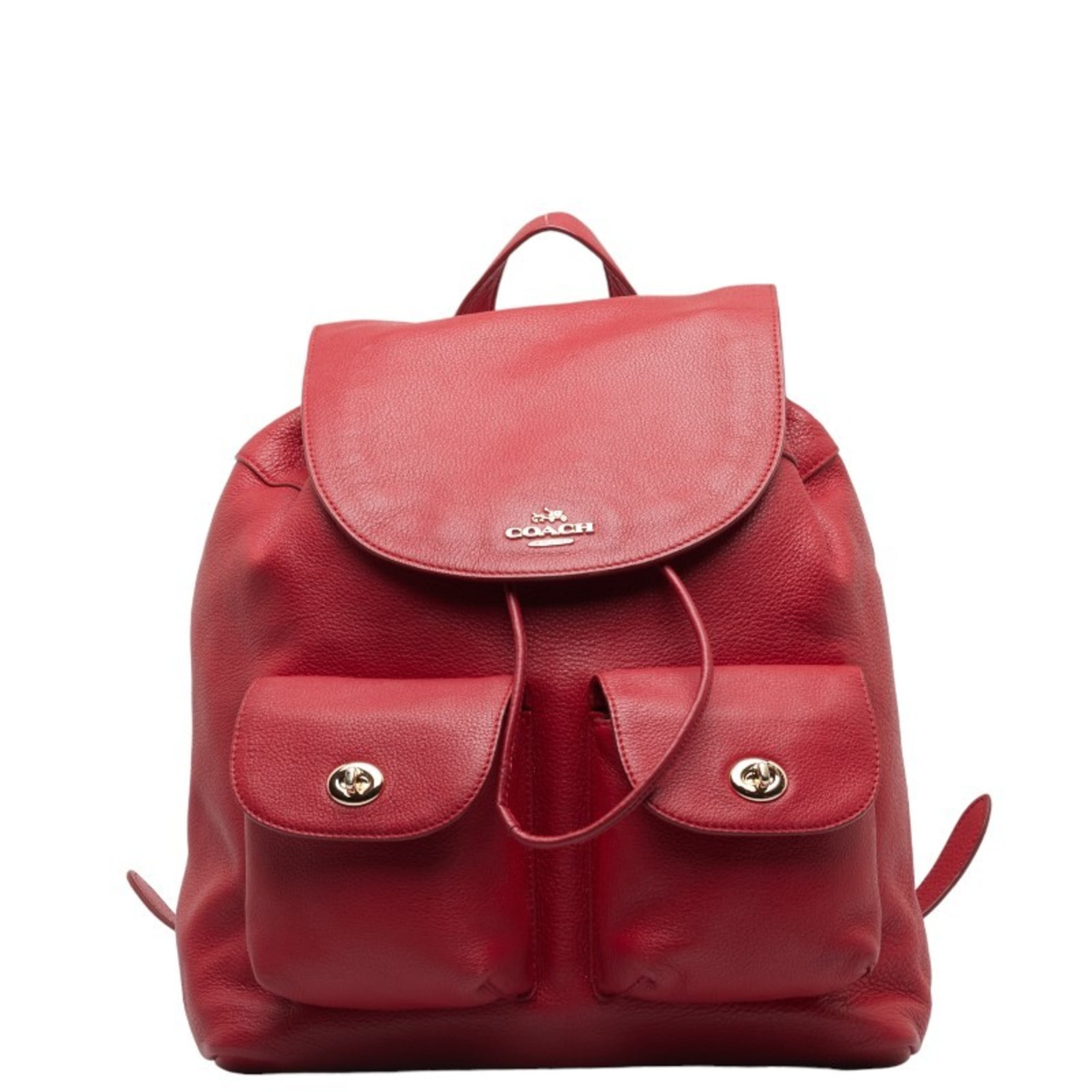 Pre Owned COACH Backpack Red Leather Women s Good