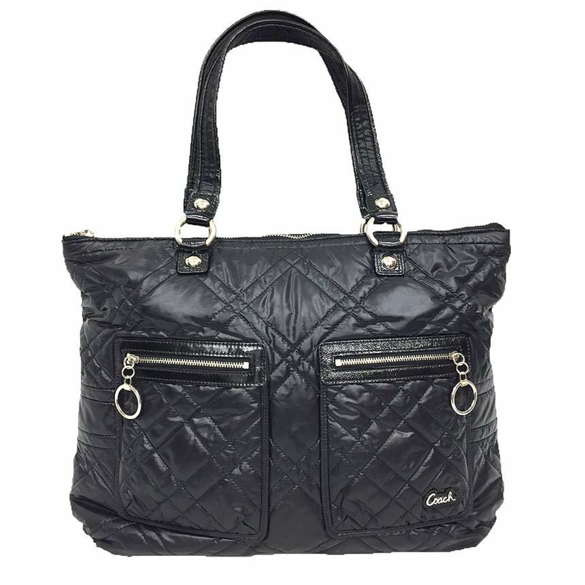 Black quilted coach purse best sale