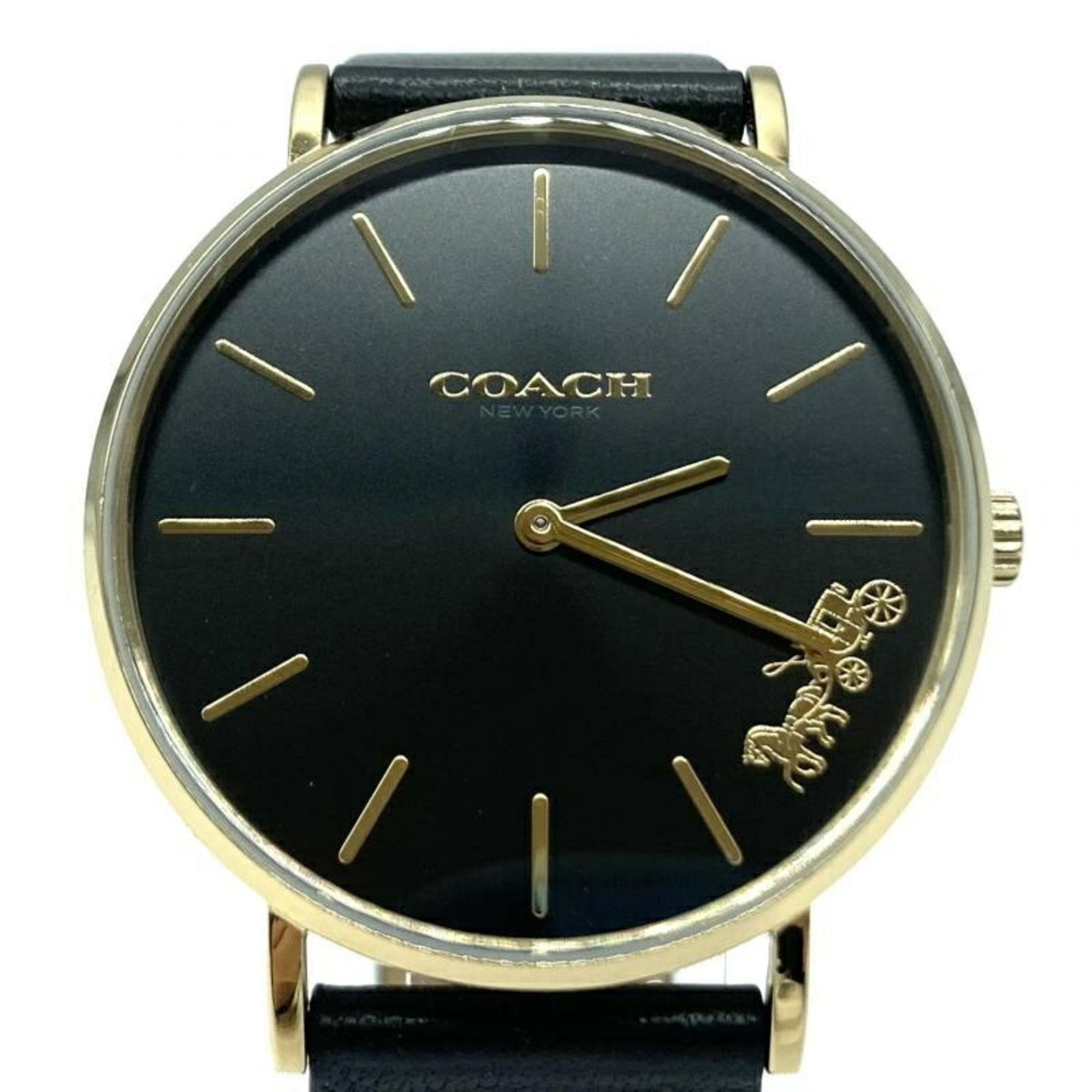 Pre-Owned COACH Watch CA.120.7.34.1709 Coach Black Quartz (Fair)