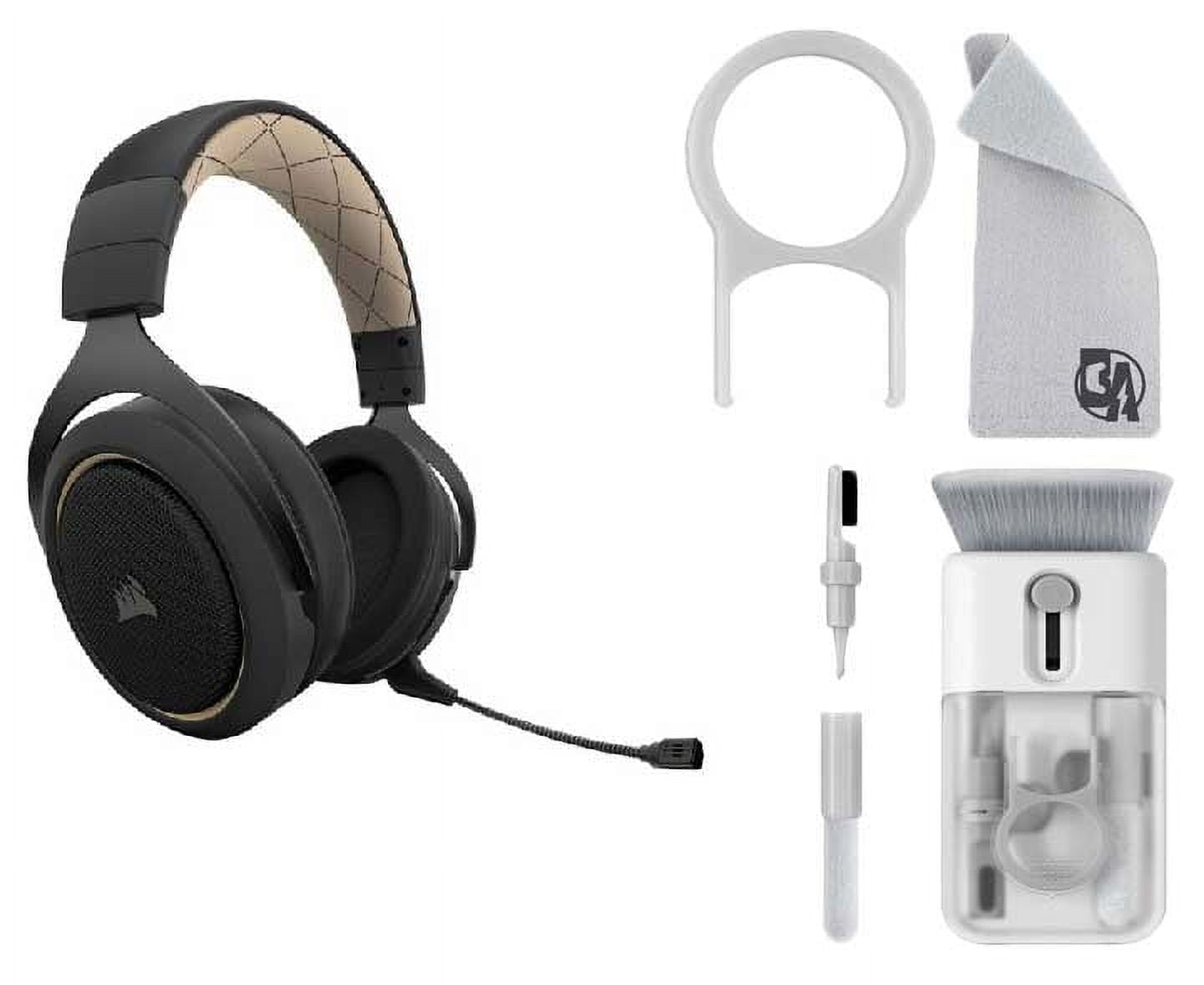 Pre Owned CORSAIR HS70 PRO Wireless 7.1 Surround Sound Gaming Headset for PC PS5 and PS4 Cream With Cleaning kit Bolt Axtion Bundle Refurbished Like New Walmart