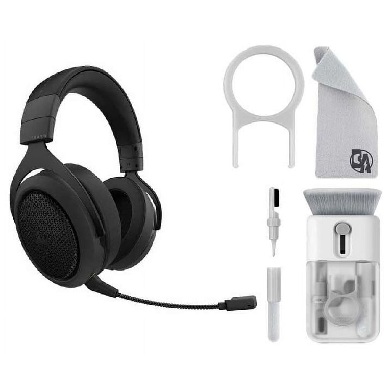Pre Owned CORSAIR HS70 wired stereo Gaming Headset with Bluetooth for PC Switch PS5 PS4 Xbox Series X S Xbox One Discord Certified Black With Cleaning kit Bolt Axtion Bundle Walmart